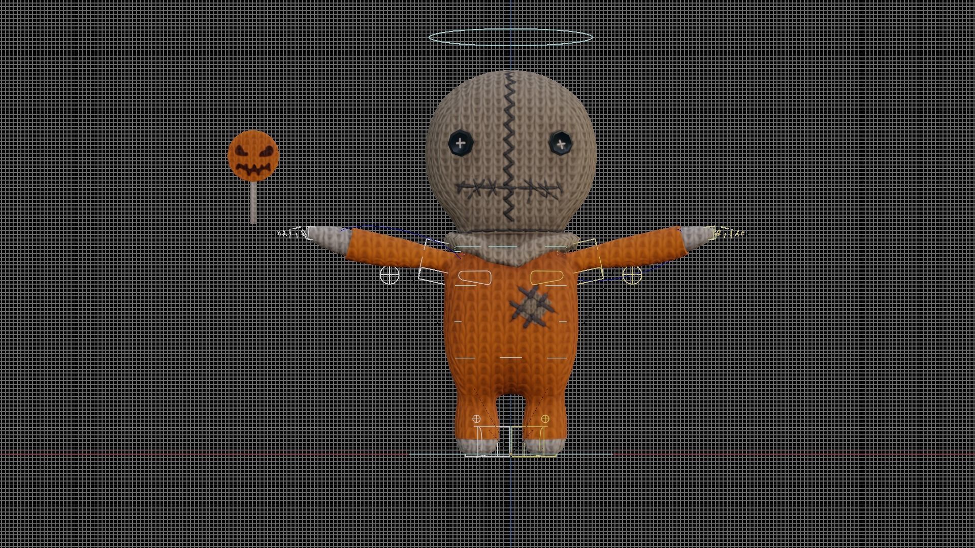 Burlap knitted doll Low-poly 3D model_63