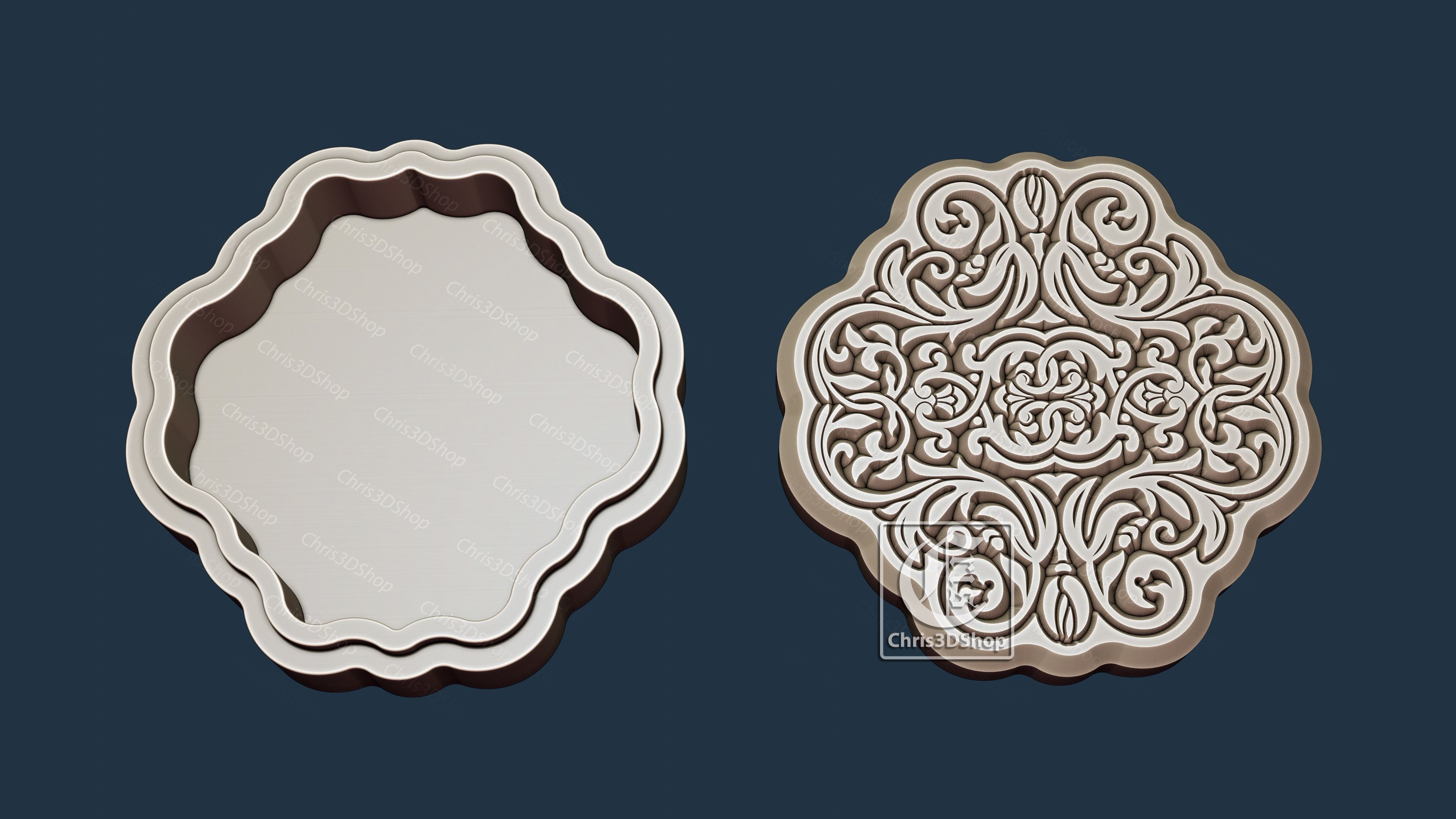Octagonal V-Carved Jewelry Box - CNC Files  3D model_1