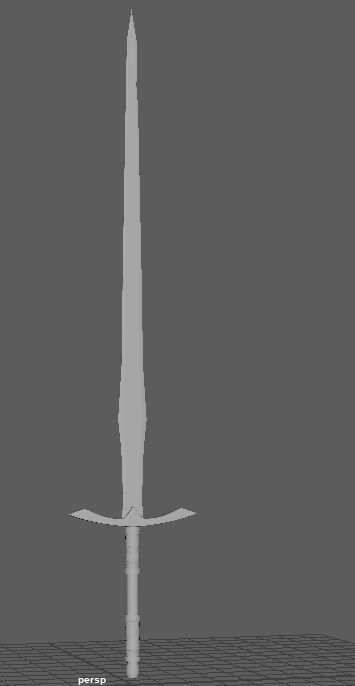 Generic Low Poly Sword 3D model_1