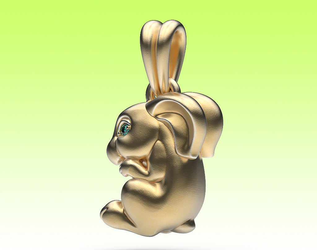 Pendant Rabbit 3D print model_10