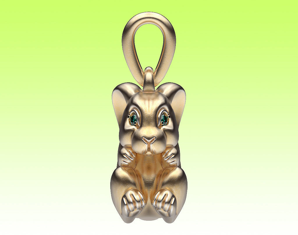 Pendant Rabbit 3D print model_1