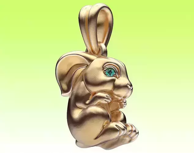Pendant Rabbit 3D print model