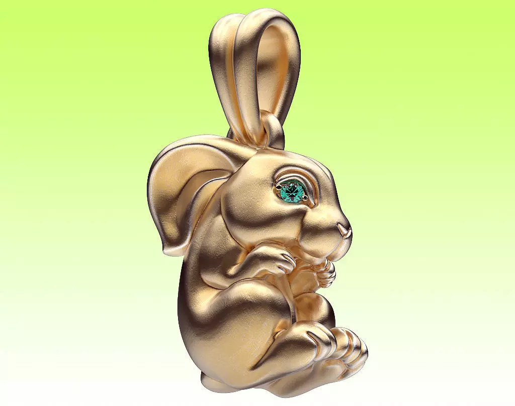 Pendant Rabbit 3D print model_0