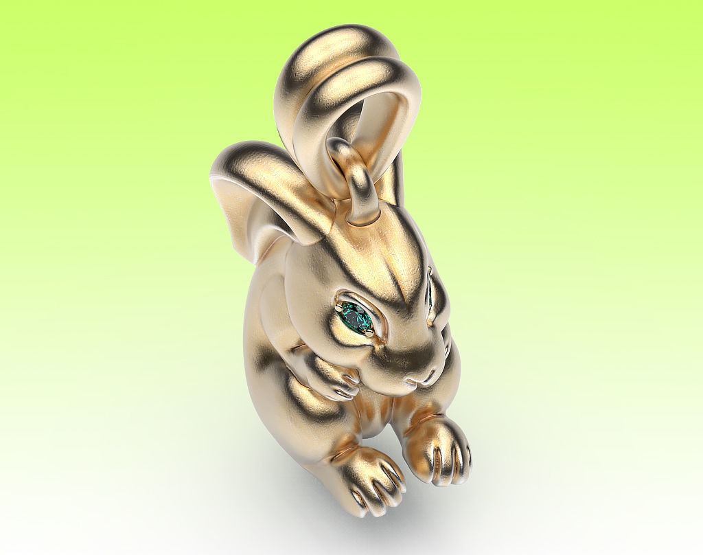 Pendant Rabbit 3D print model_4