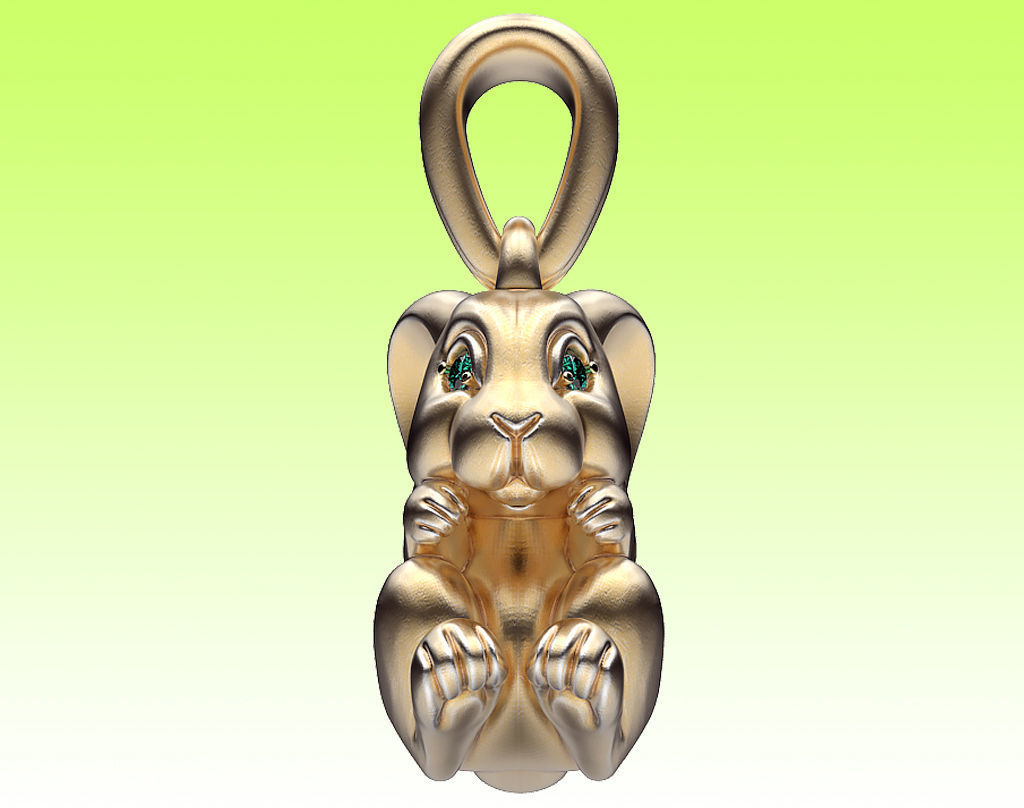 Pendant Rabbit 3D print model_8