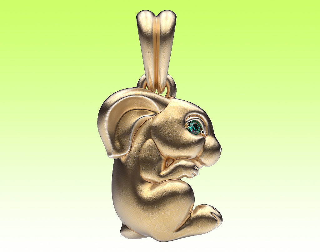 Pendant Rabbit 3D print model_2