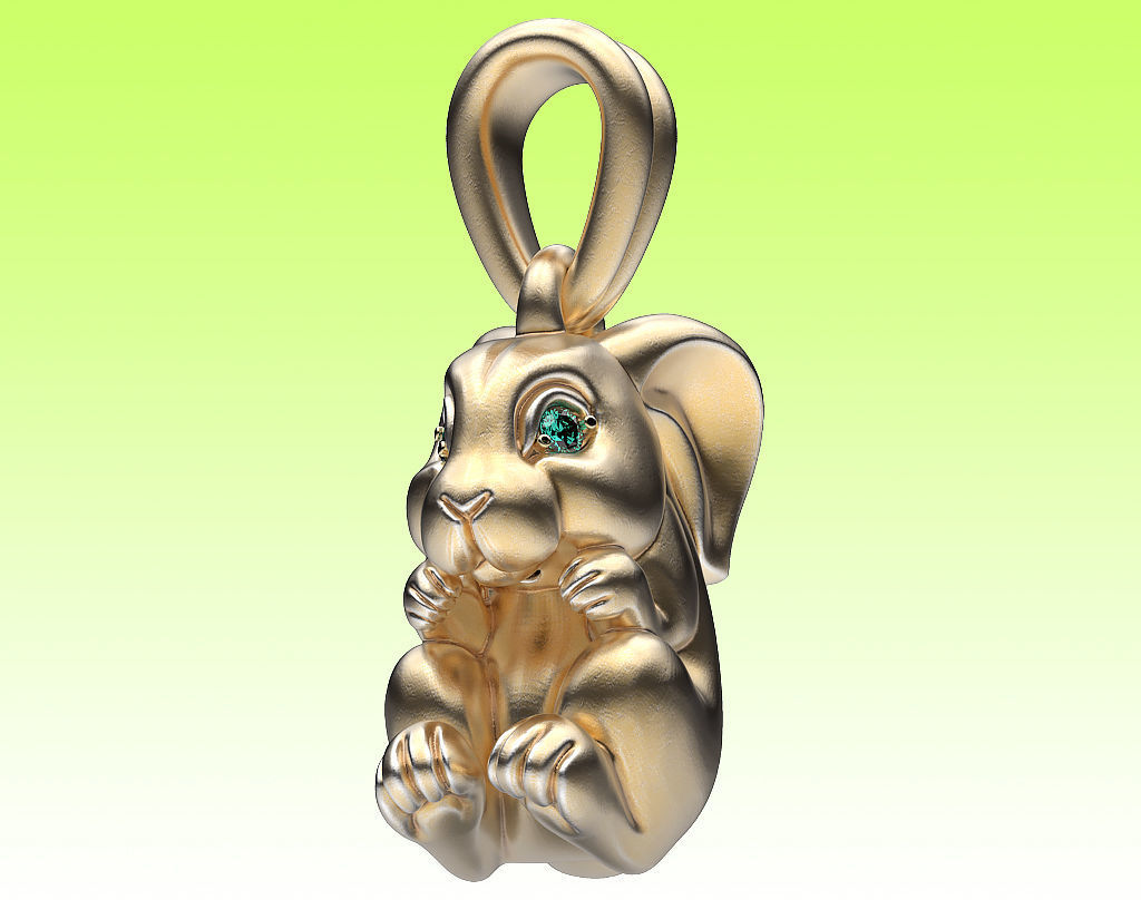 Pendant Rabbit 3D print model_11