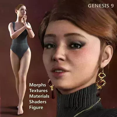 Mira for Genesis 9 Low-poly 3D model