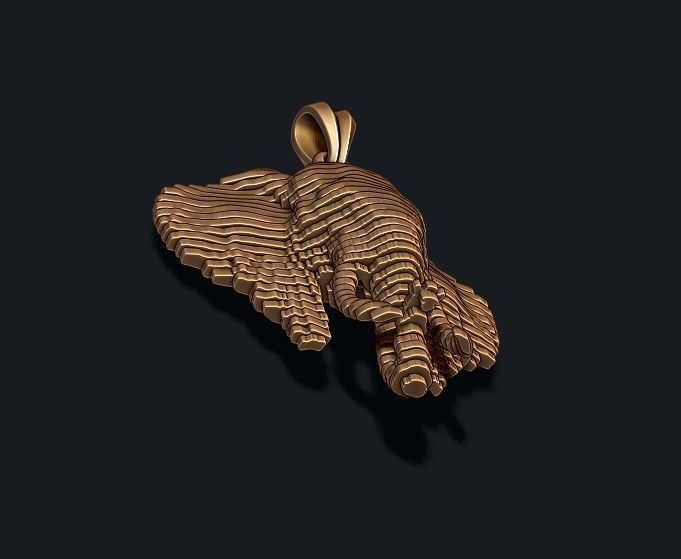 sliced elephant pendant 3D print model_4