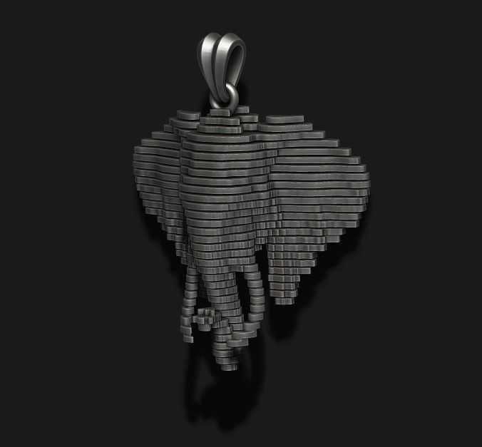 sliced elephant pendant 3D print model_5