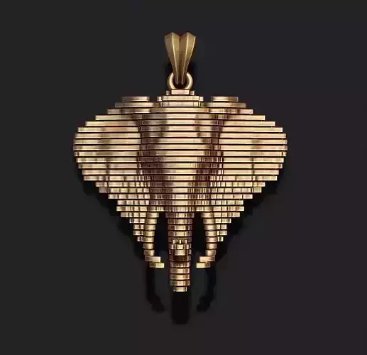 sliced elephant pendant