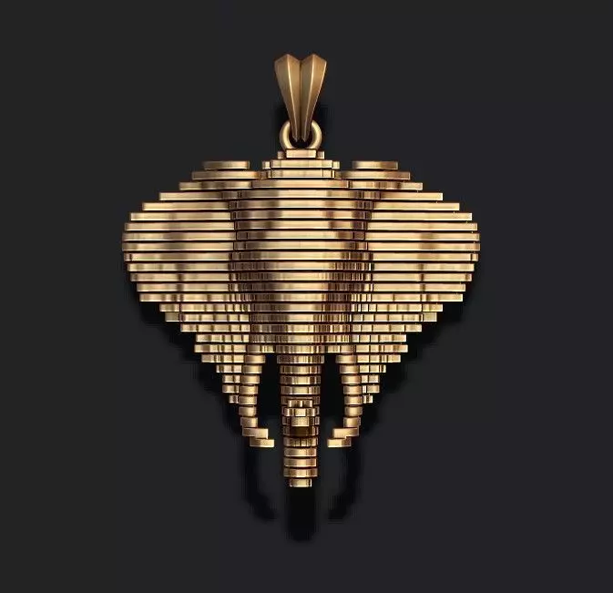 sliced elephant pendant 3D print model_0