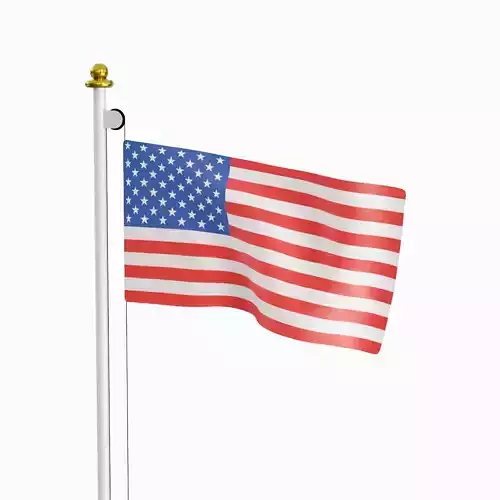 Flag of the USA Low-poly 3D model