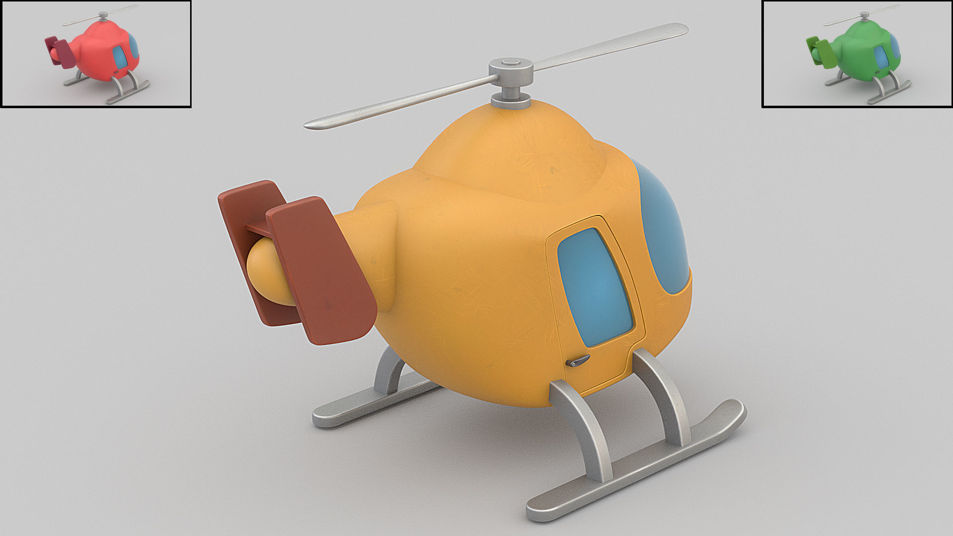 cartoon helicopter Free low-poly 3D model_3