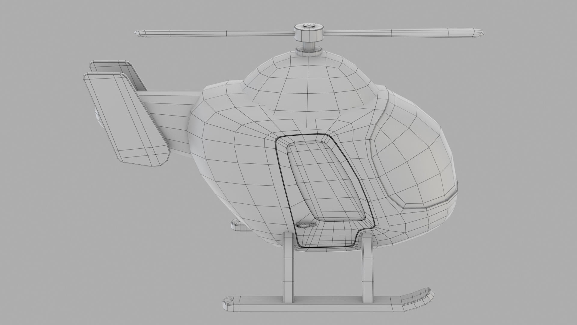cartoon helicopter Free low-poly 3D model_10