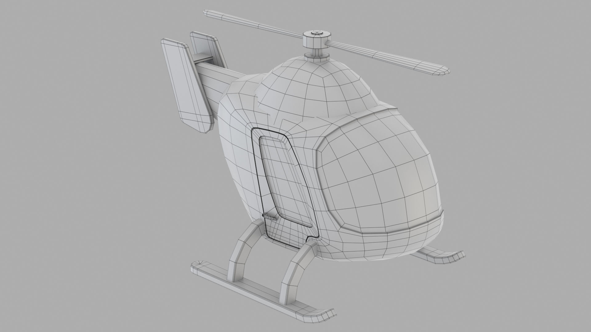 cartoon helicopter Free low-poly 3D model_11