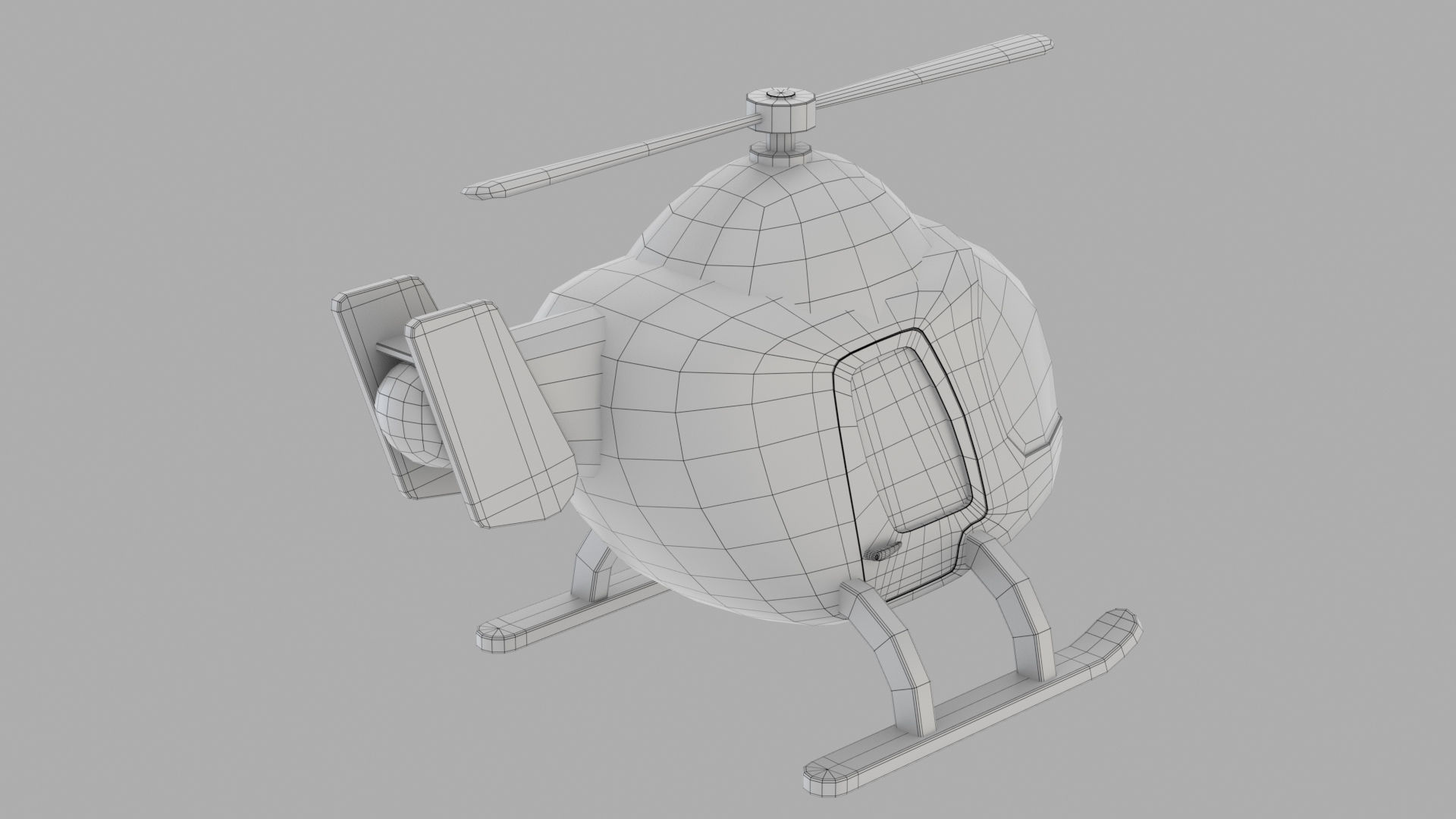 cartoon helicopter Free low-poly 3D model_9