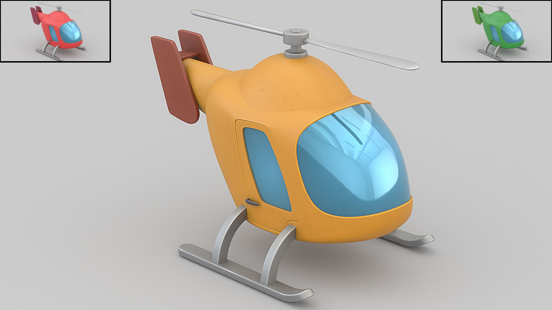 cartoon helicopter Free low-poly 3D model_5
