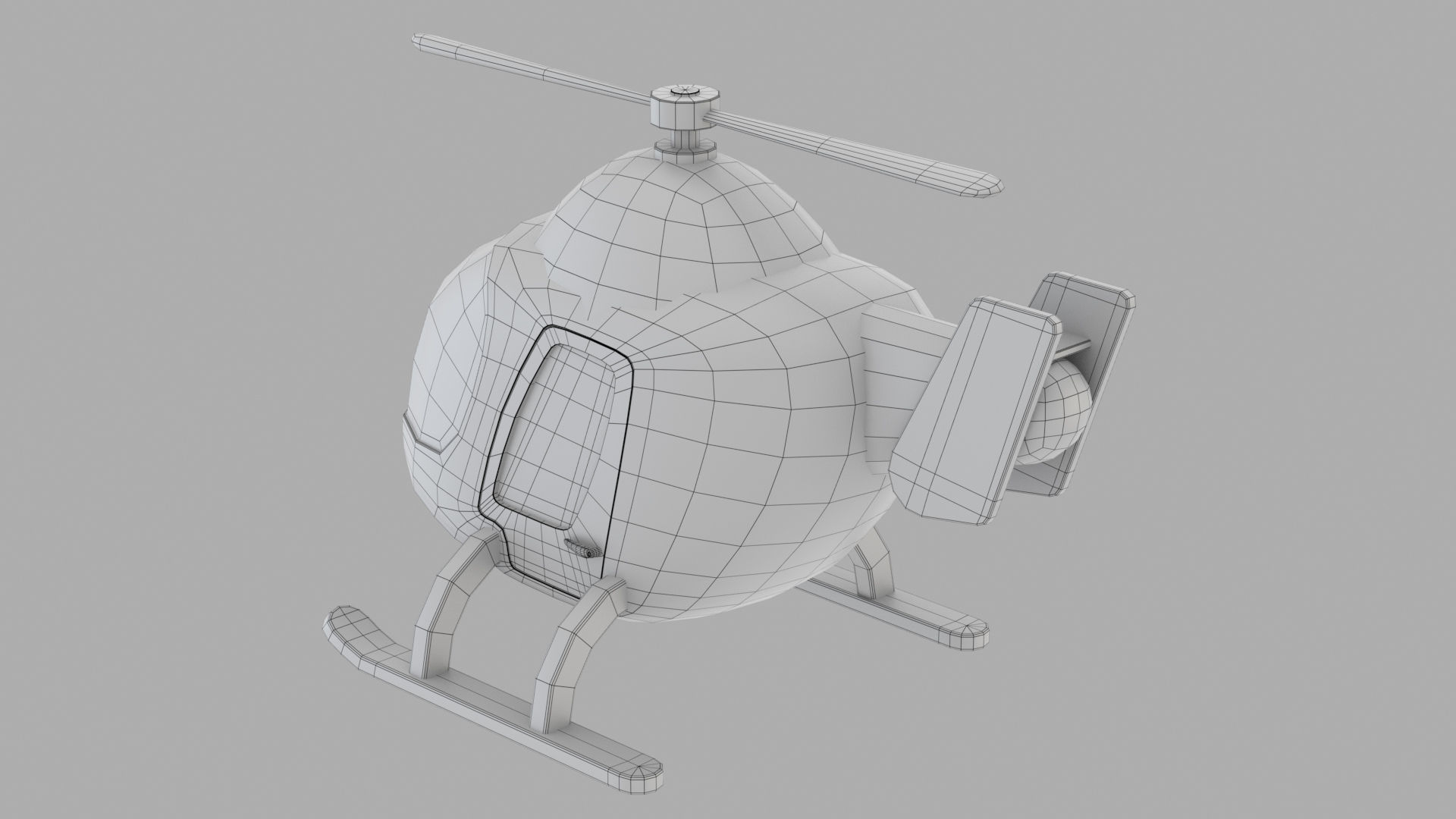cartoon helicopter Free low-poly 3D model_8