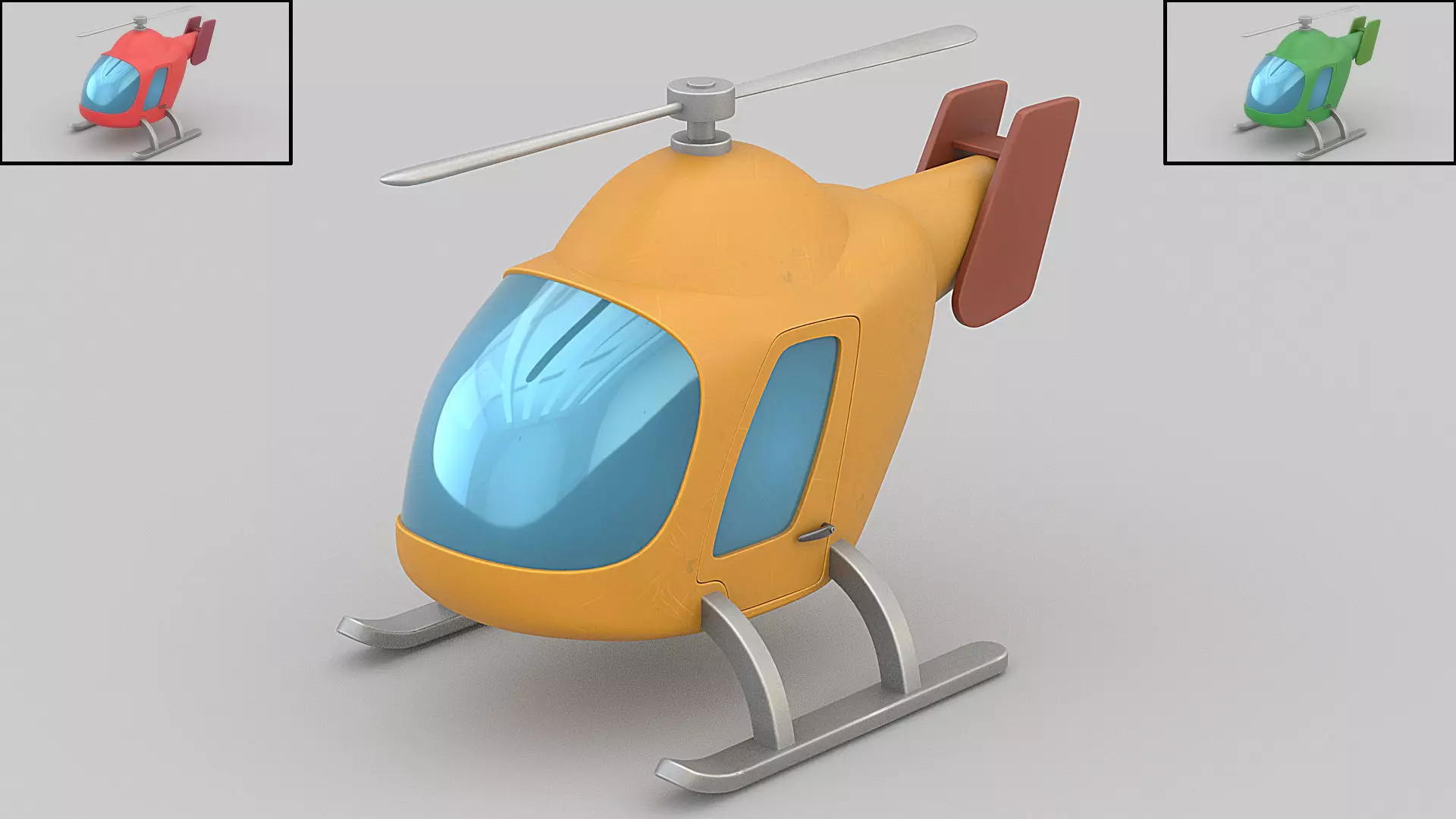 cartoon helicopter Free low-poly 3D model_0