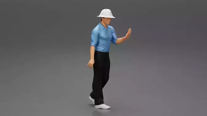 Civil engineer walking 3D print model