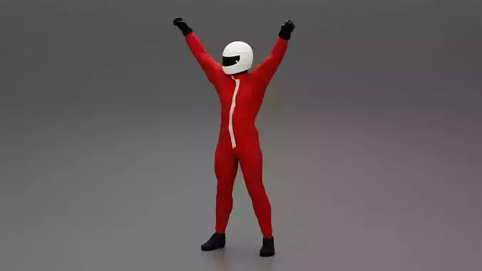 winning racing driver Celebrates his victory 3D print model