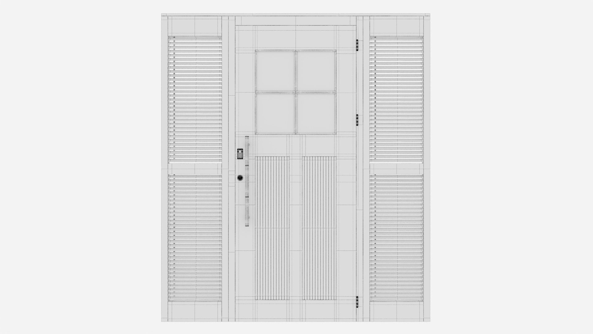 Aluminium door 83 3D model_5