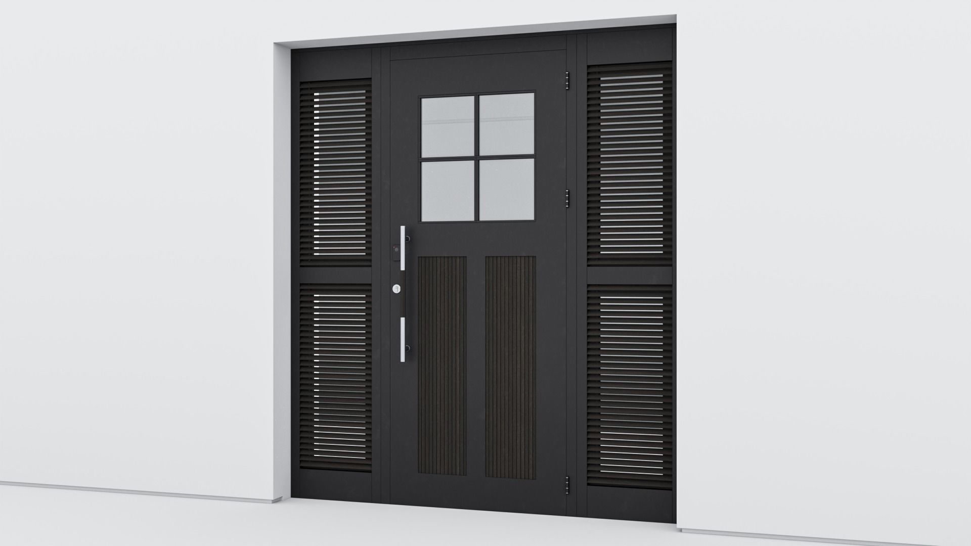 Aluminium door 83 3D model_4