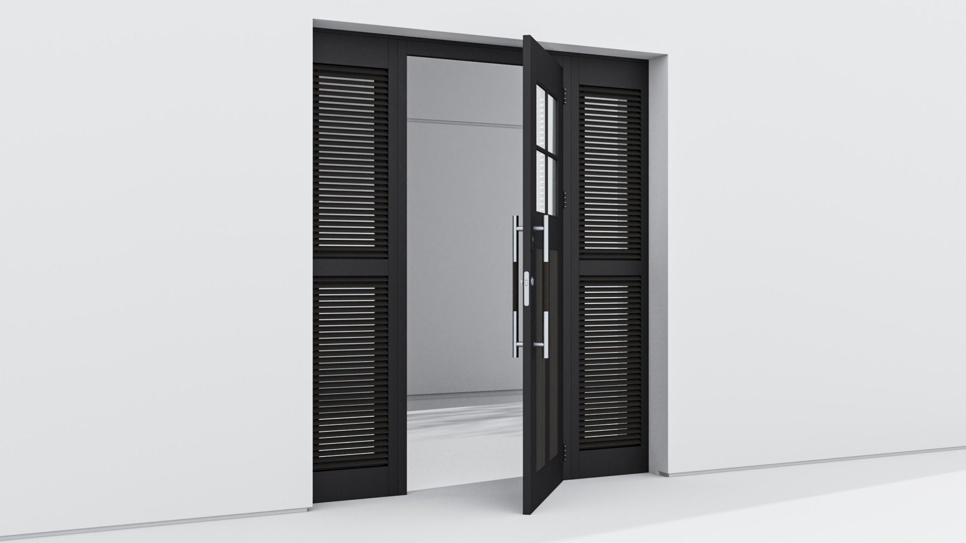 Aluminium door 83 3D model_2