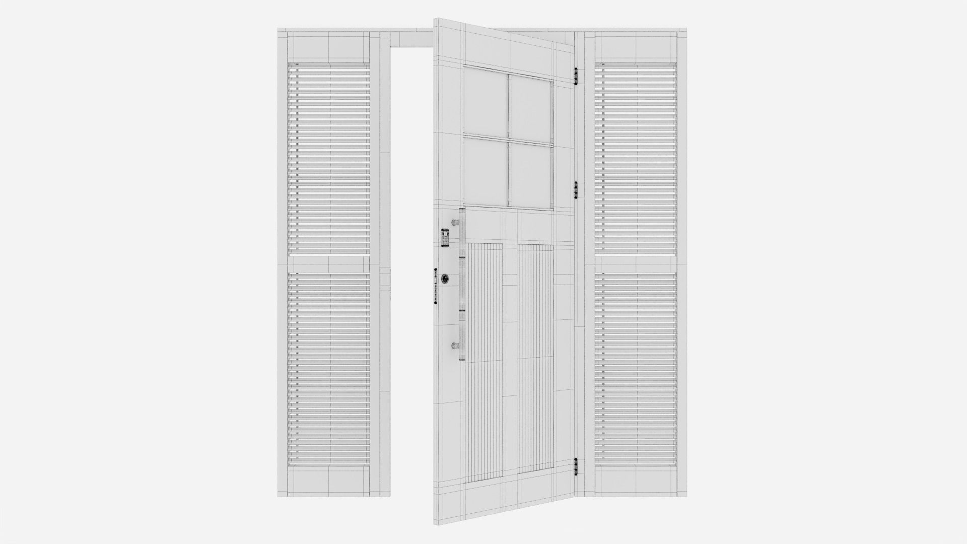 Aluminium door 83 3D model_6