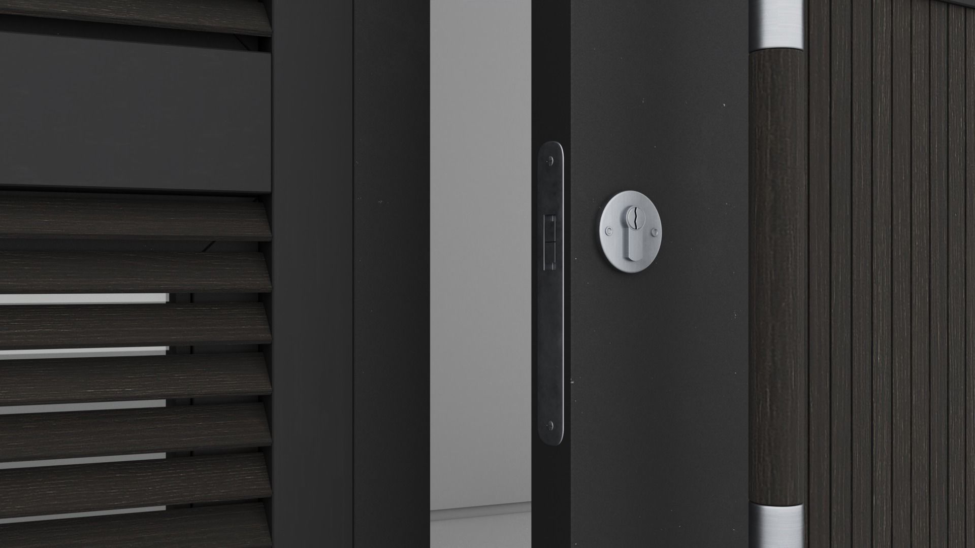 Aluminium door 83 3D model_3