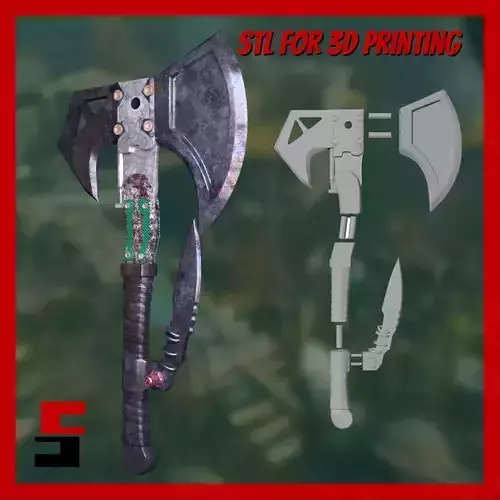 Dying Light 2 Heavy duty long axe Prop Cosplay 3D print model