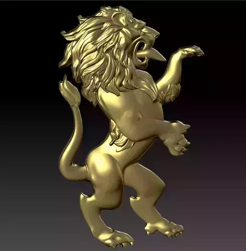 HERALDIC LION standing on its hind legs 3D print model