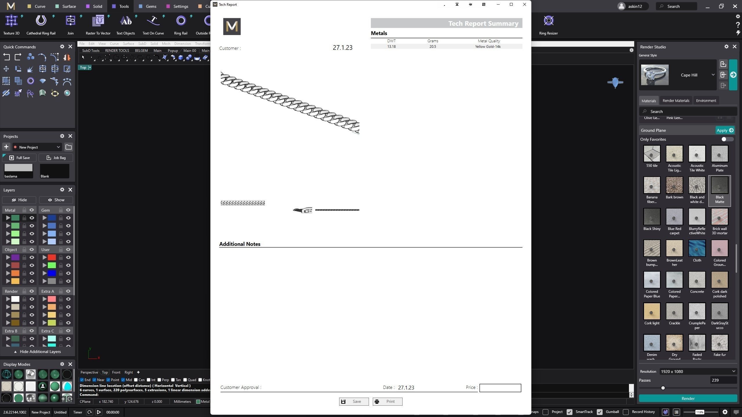 11mm gourmet bracelet-cuban chain 3D print model_2