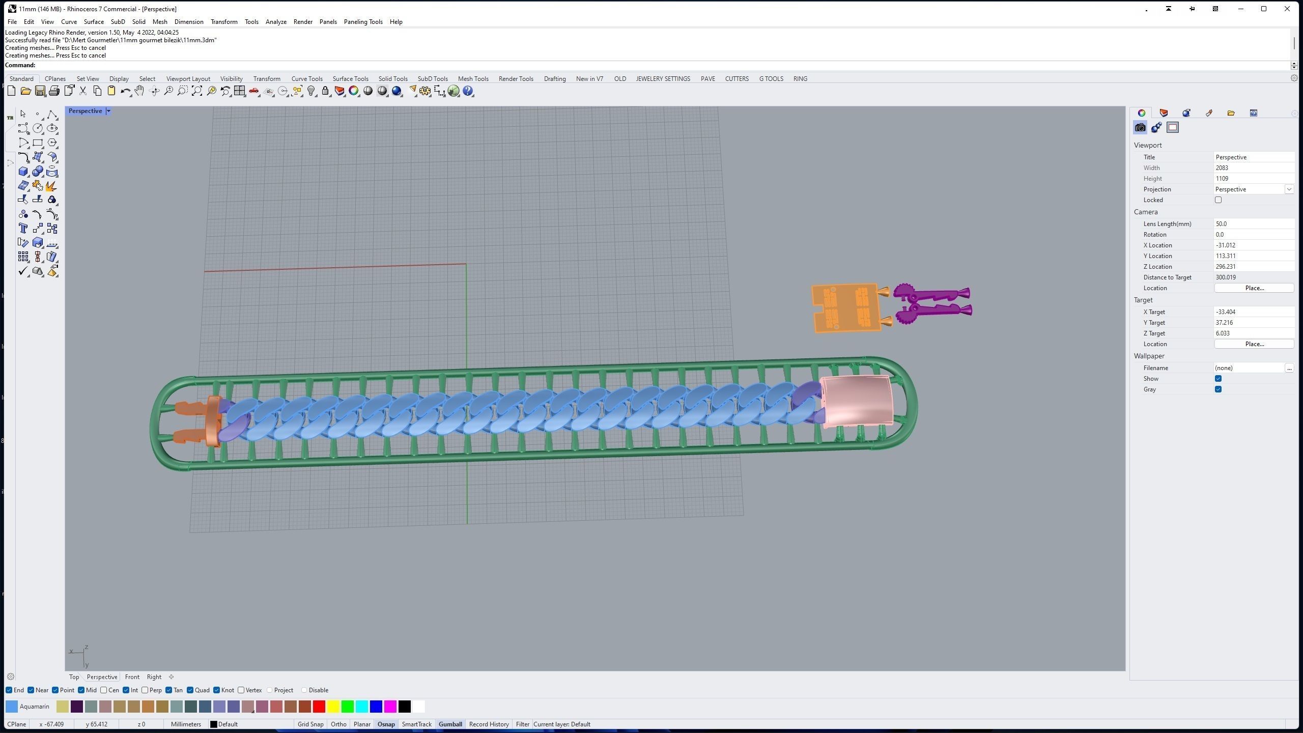 11mm gourmet bracelet-cuban chain 3D print model_8