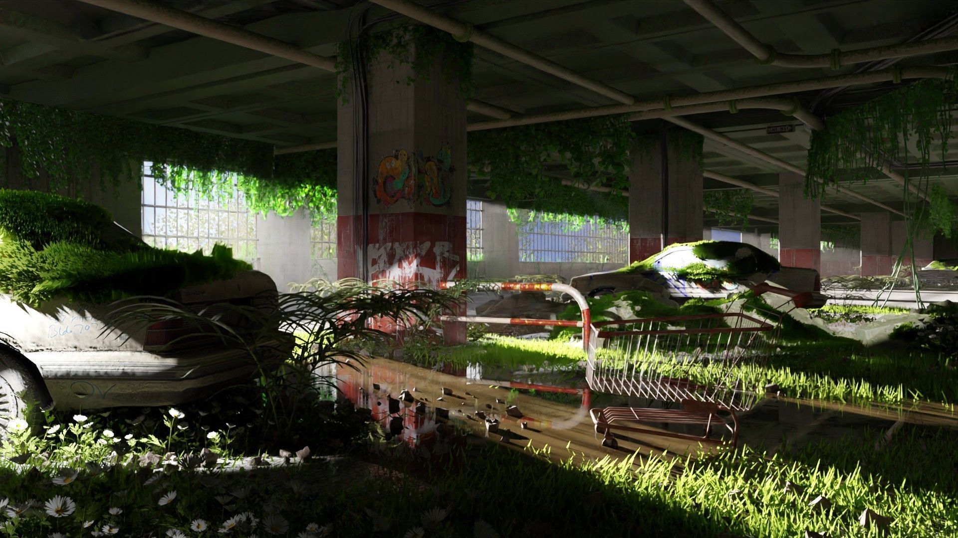 the last of us - post apocalypse style scene made with blender 3D model_2