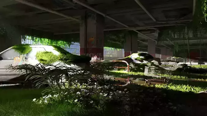 the last of us - post apocalypse style scene made with blender 3D model