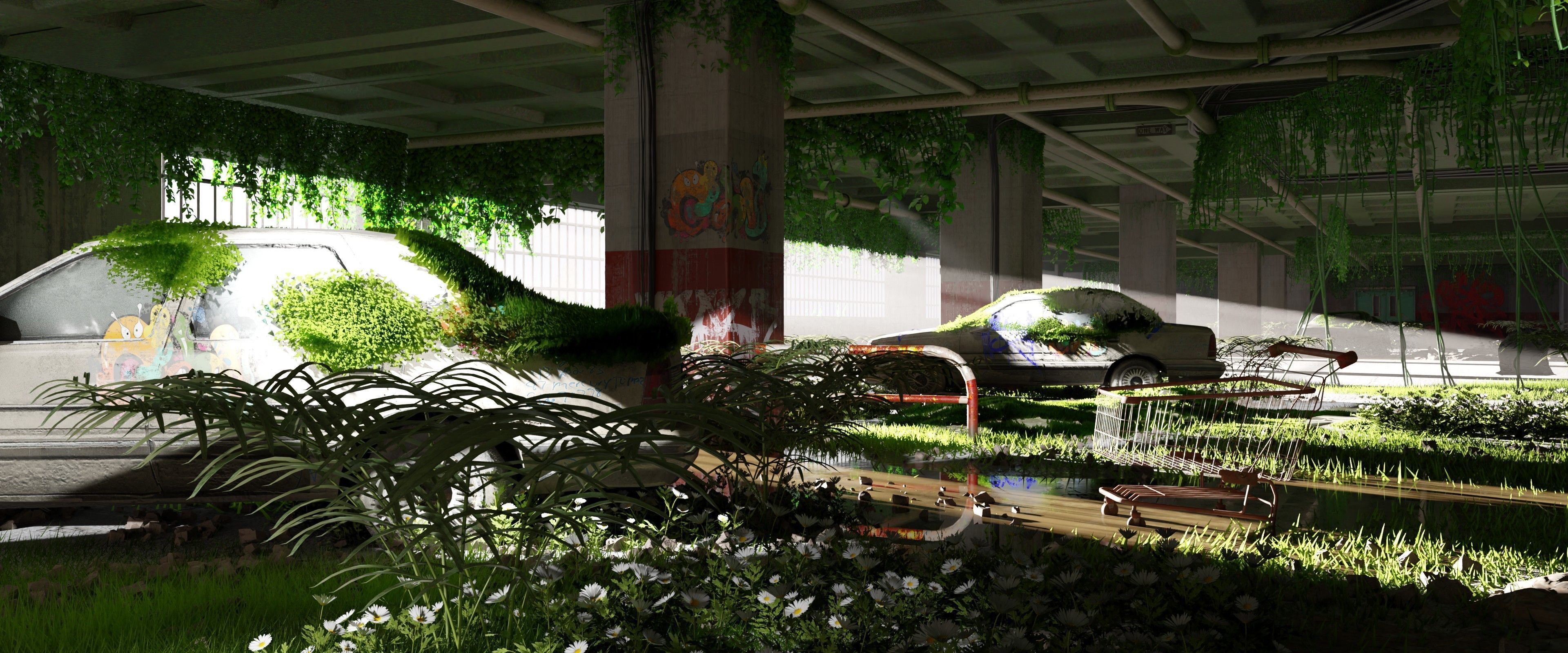 the last of us - post apocalypse style scene made with blender 3D model_4