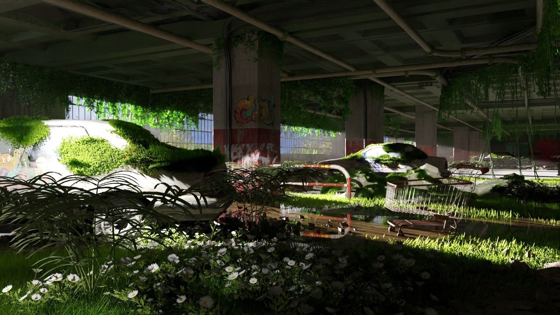 the last of us - post apocalypse style scene made with blender 3D model_1