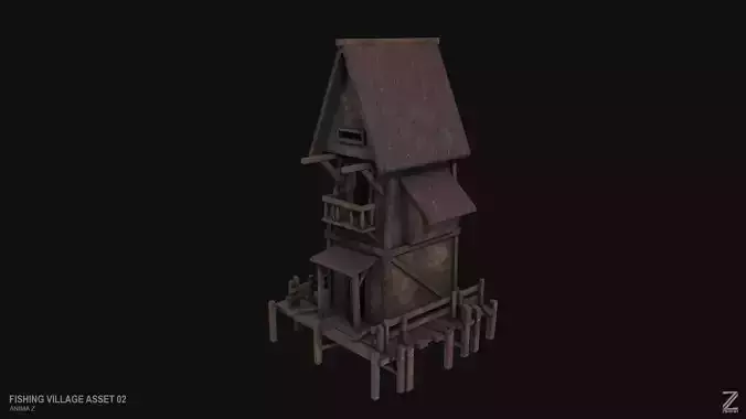 Fishing village asset 02 Low-poly 3D model