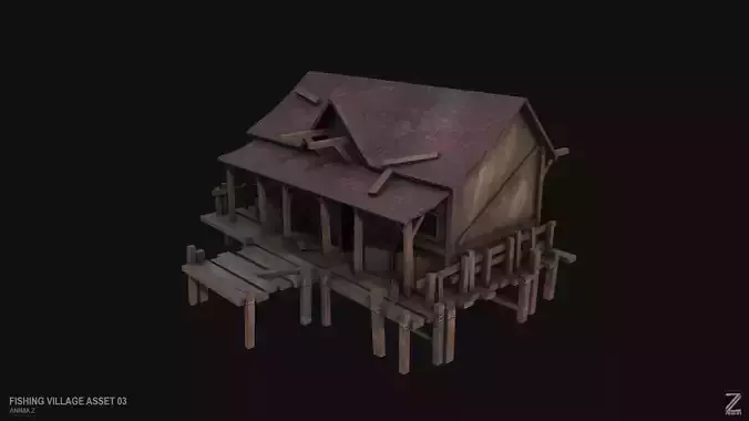Fishing village asset 03 Low-poly 3D model