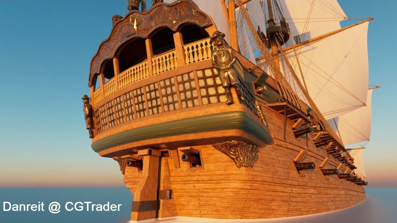 Ship of the line 3D model_9