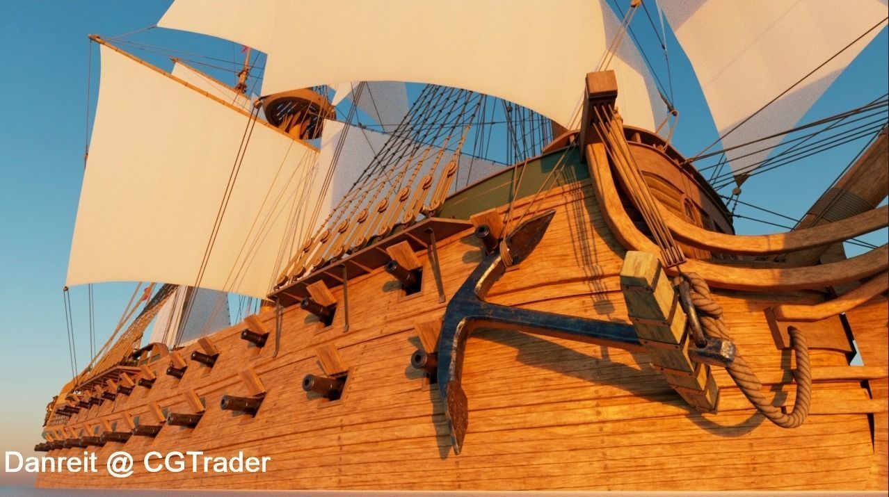 Ship of the line 3D model_4