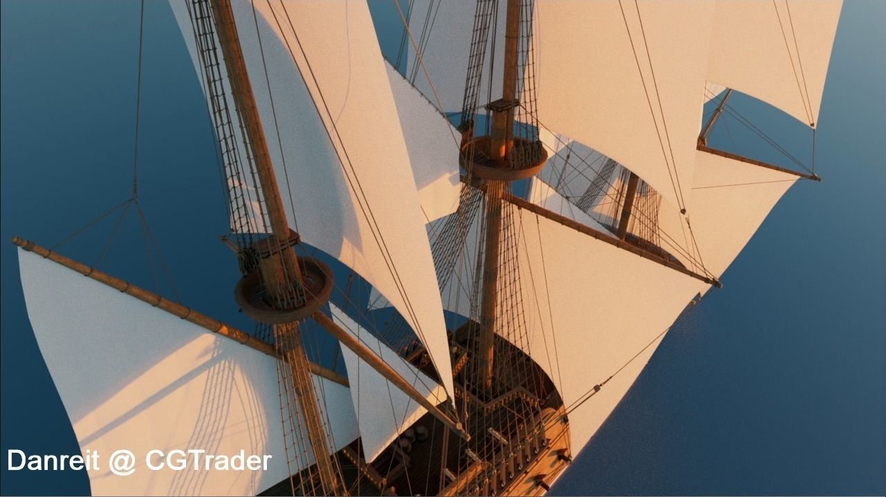 Ship of the line 3D model_7