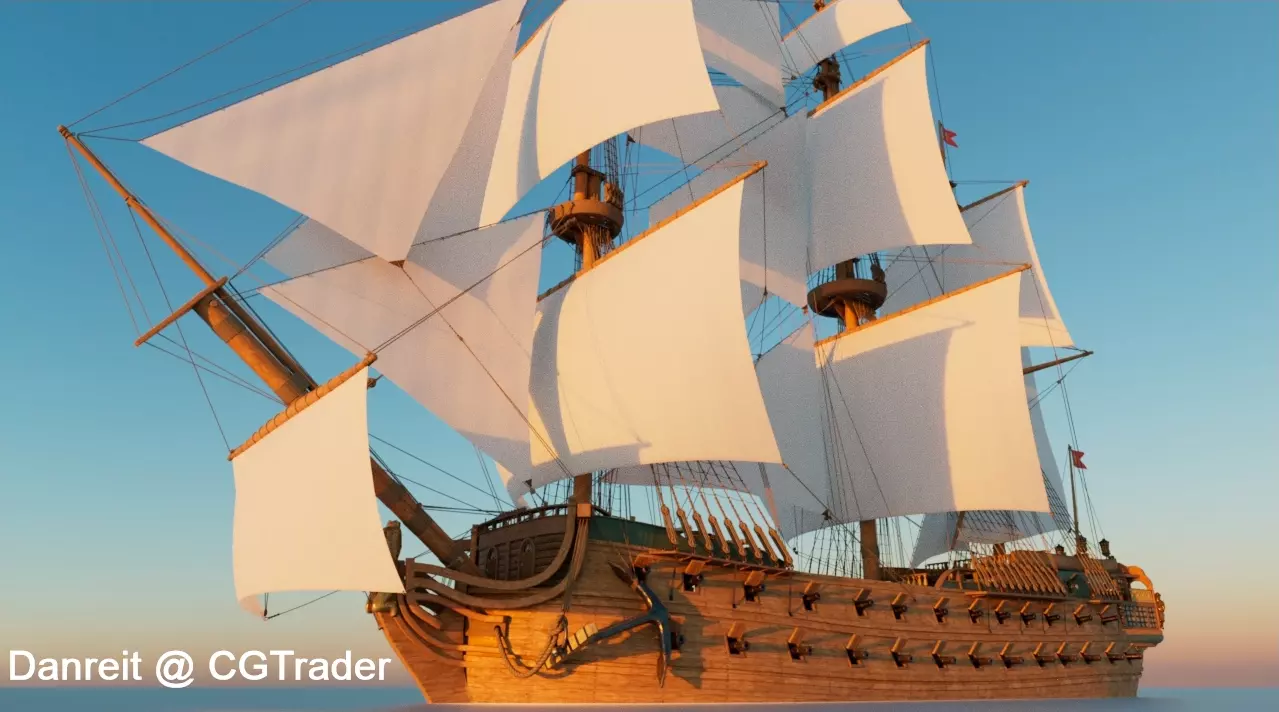 Ship of the line 3D model_0