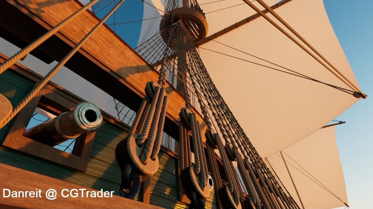 Ship of the line 3D model_6