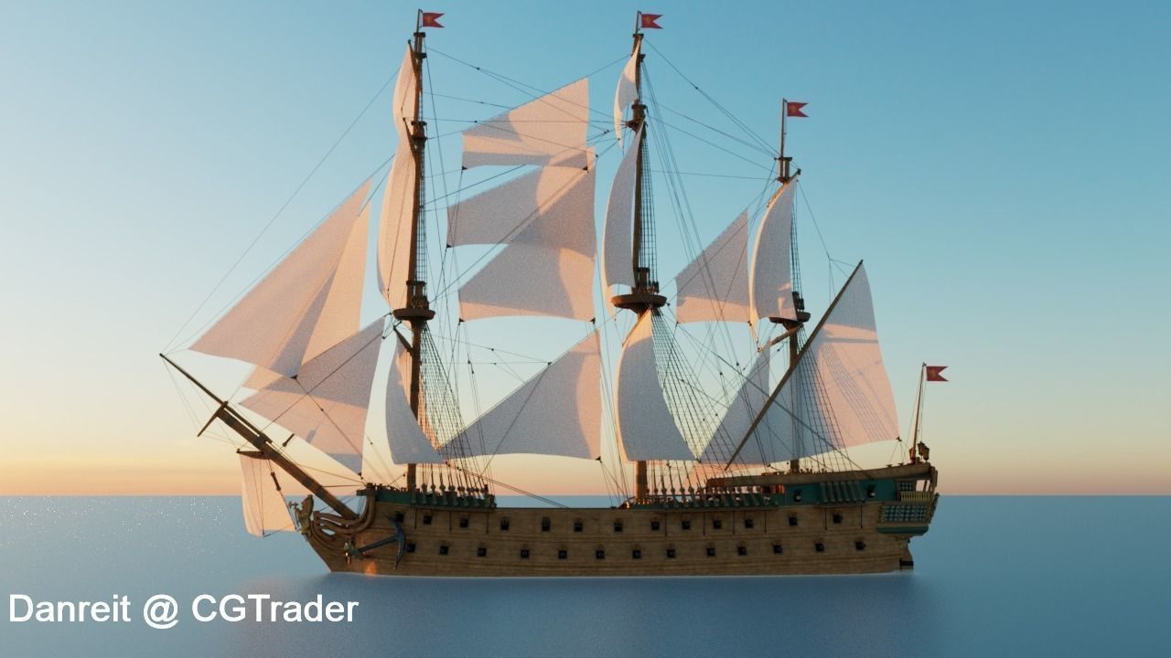 Ship of the line 3D model_15