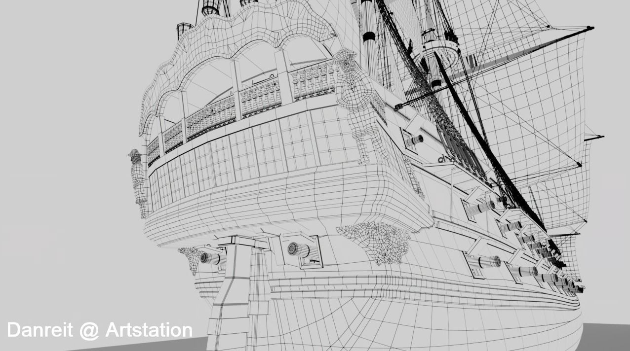 Ship of the line 3D model_19