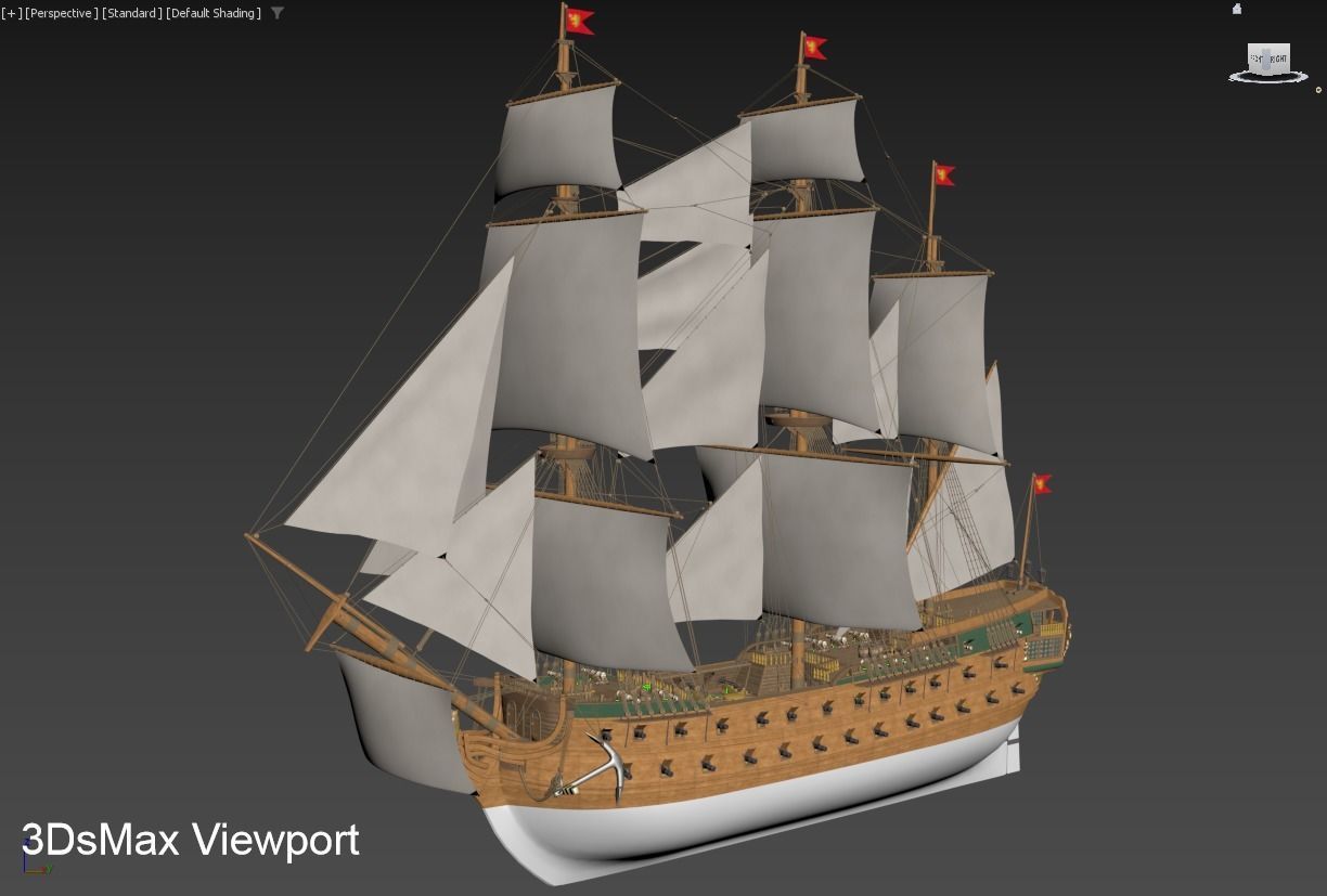 Ship of the line 3D model_22