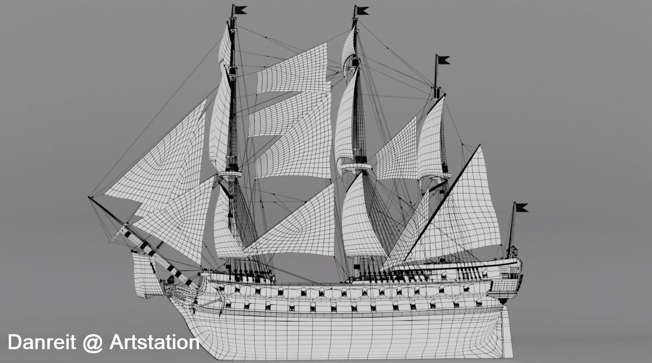 Ship of the line 3D model_17